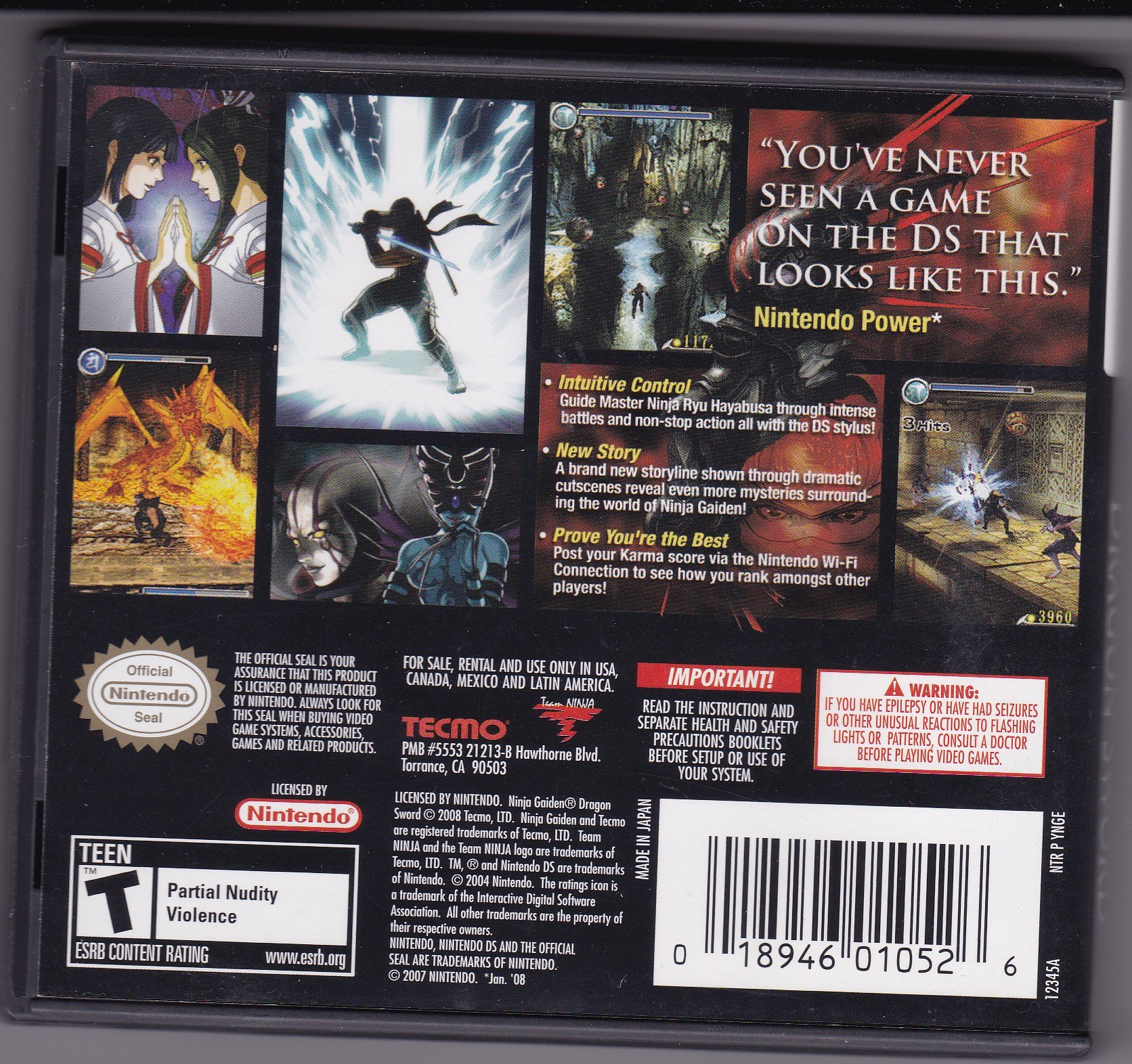 ニンテンドー3DS/2DS NINJA GAIDEN: Dragon Sword Ninja Gaiden: Dragon Sword (Nintendo DS, 2008) DSL DSI 3DS