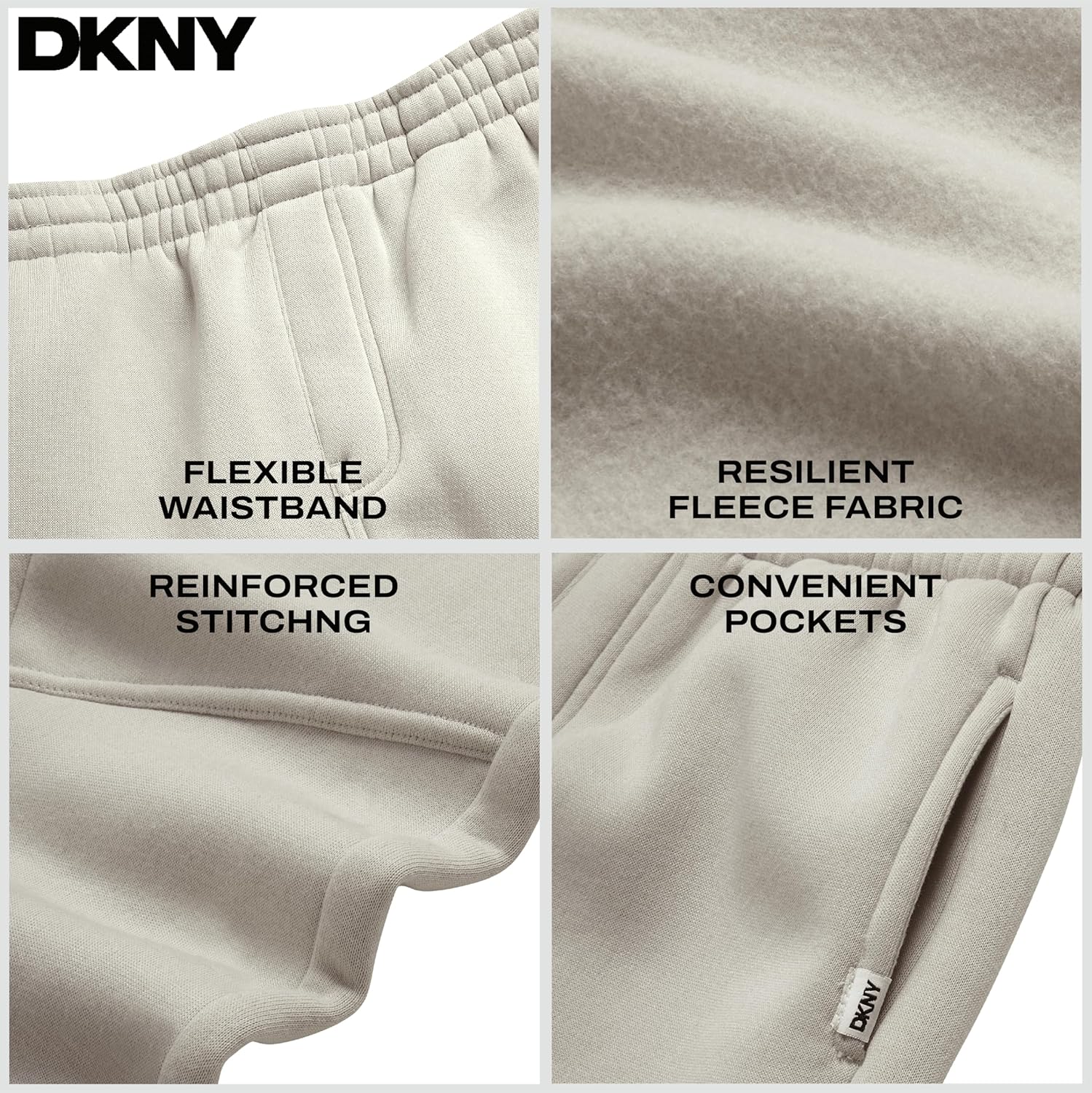 DKNY Boys Sweatpants - 4 Pack Active Performance Soft Fleece Boys Joggers Athletic Pants with Elastic Waistband and Pockets - Image 5