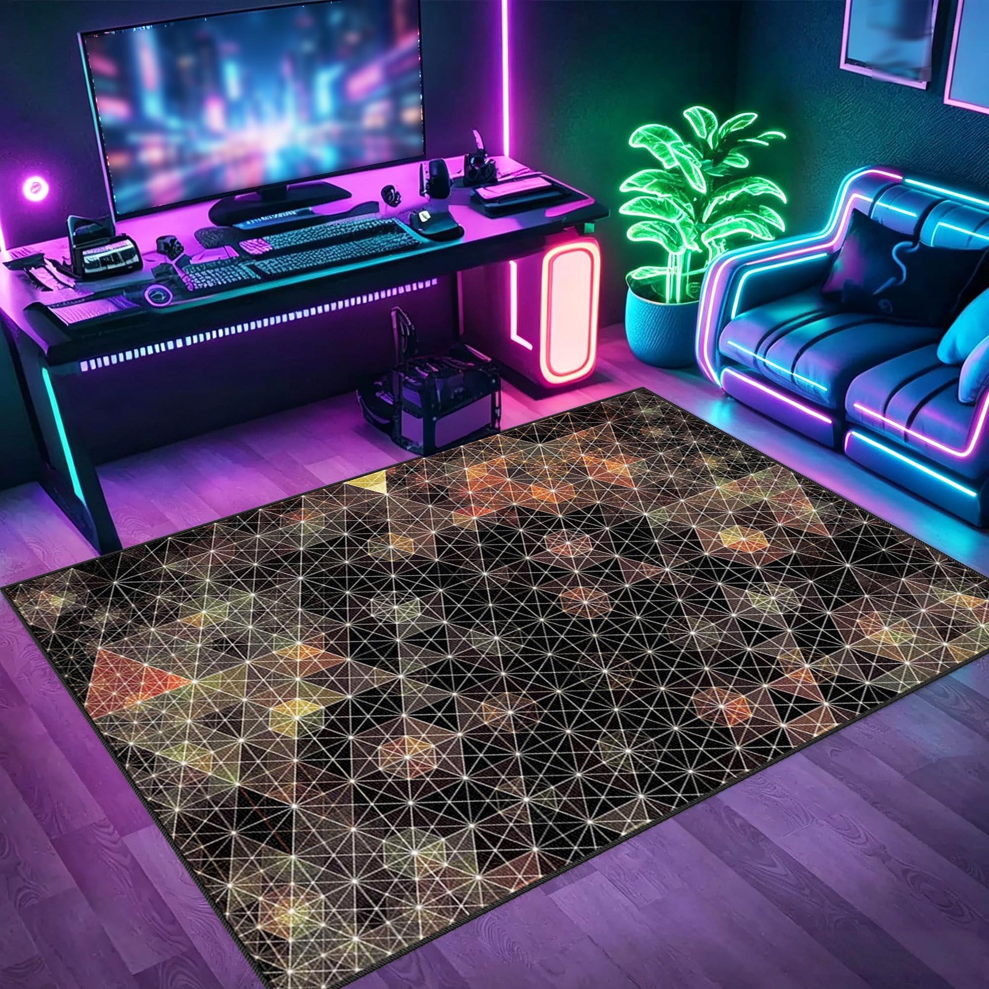 Tapis sol gaming gamer anti-rayures pour fauteuil de bureau 200x270