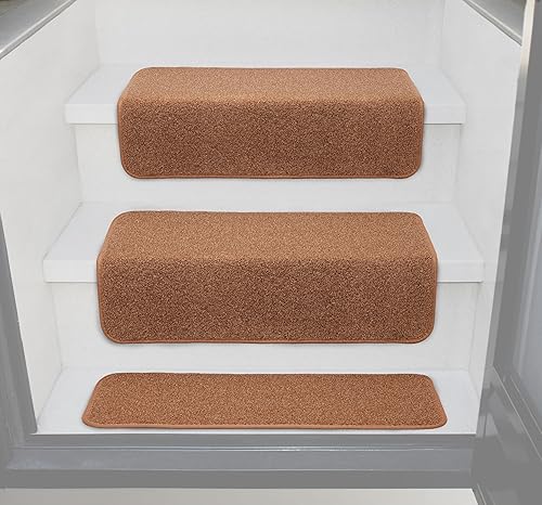 Miniatura 13 de Prest-O-Fit 5-1088 Decorian - Tapetes para escalones de cámper., 8", marrón (Butter Pecan Brown) marrón (Butter Pecan Brown),Granito negro,marrón