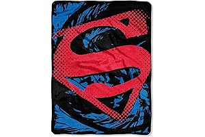 DC Comics Superman "Super Rip Shield" Raschel Throw Blanket