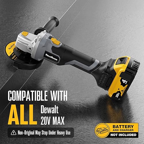 Miniatura 4 de Amoladora angular inalámbrica sin escobillas de 20 V, amoladora de 4-12 pulgadas compatible con batería Dewalt de 20 V MAX (batería no incluida),