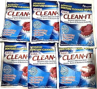 Denture Cleaning Wipes, 60-unt by Majeic Drug (6 Packs of 10)