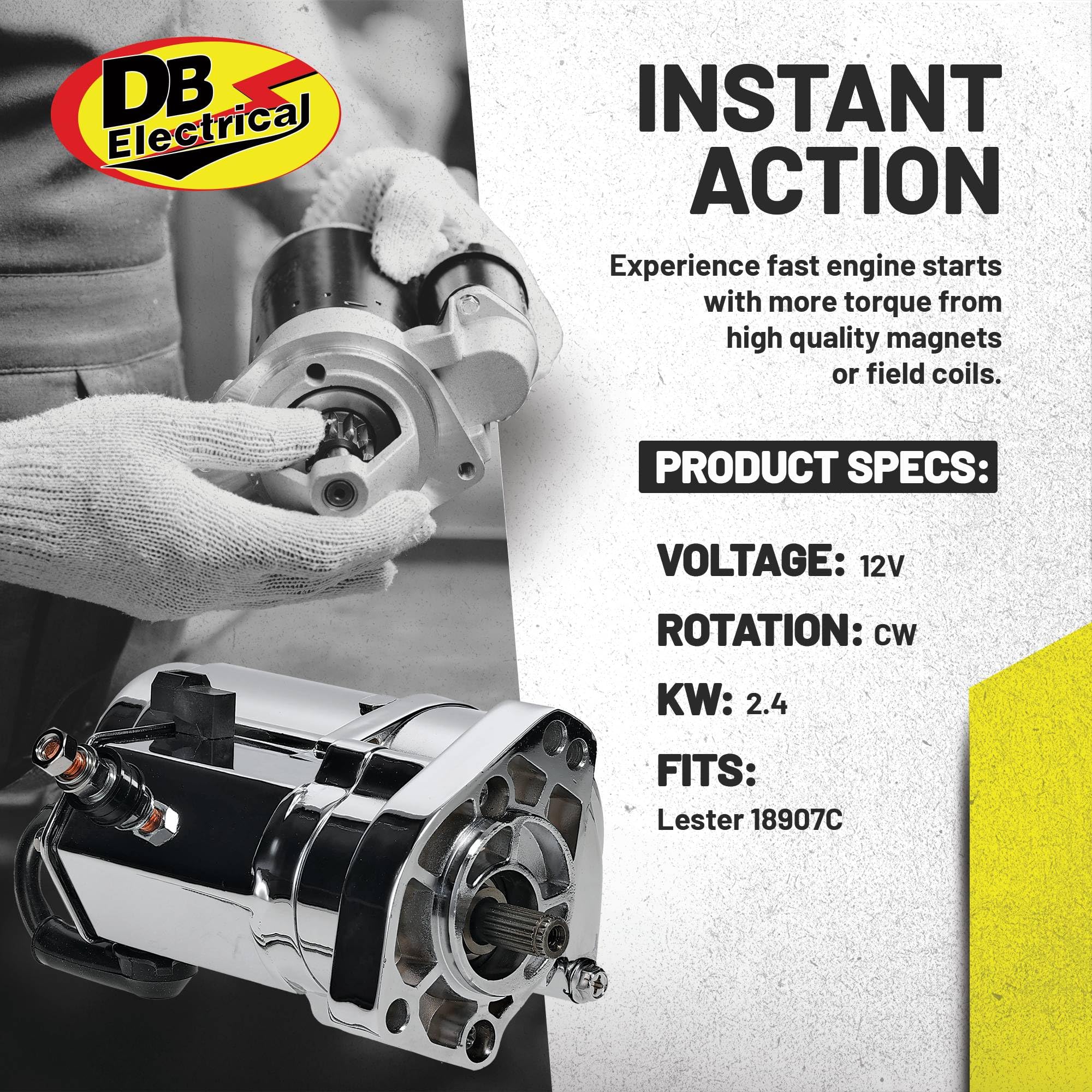 K&Sハイパワースターター Amazon.com: DB Electrical 410-22073 Chrome 2.4KW Starter