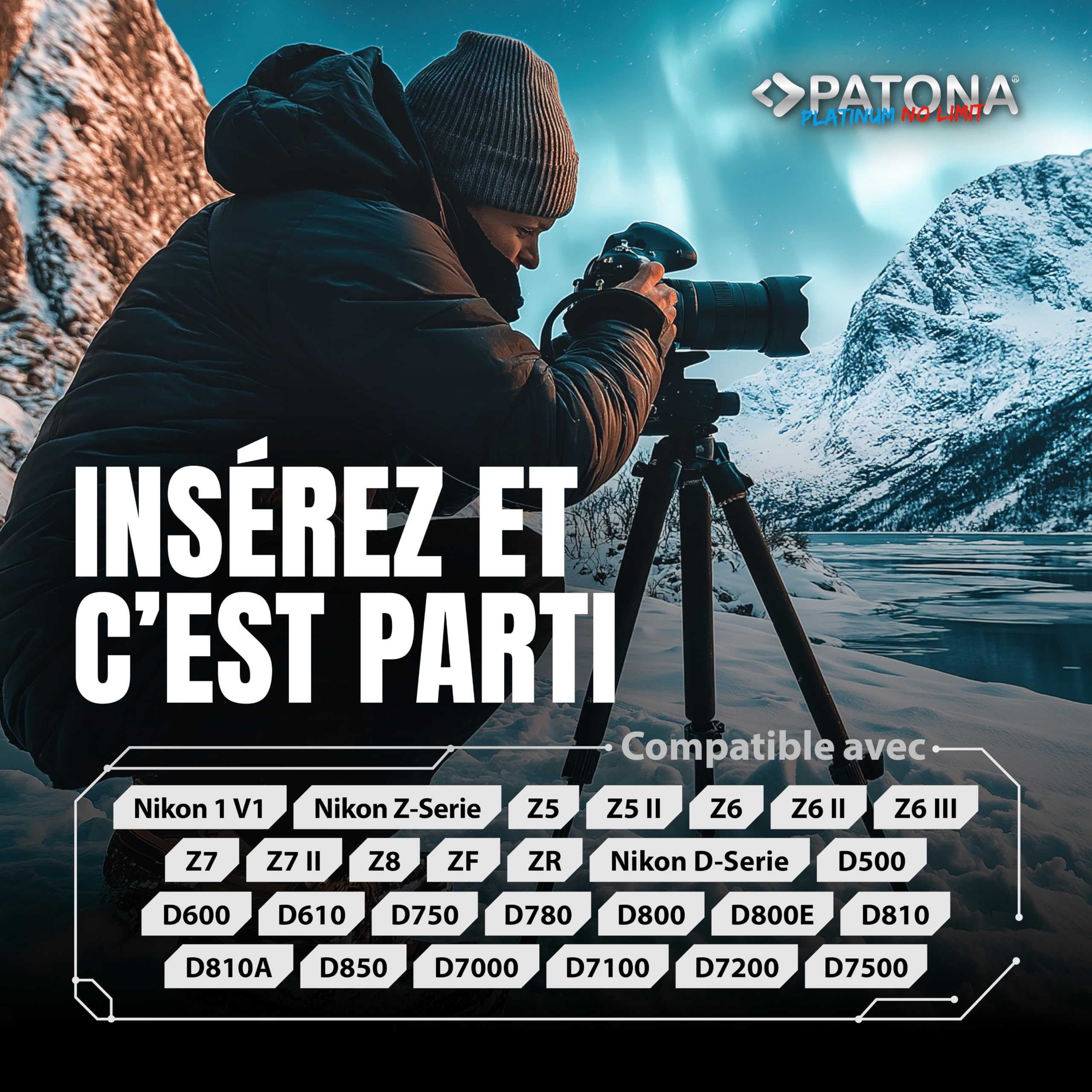 PATONA Platinum EN-EL15c Batterie 2600mAh USB-C pour Nikon Z8 Zf