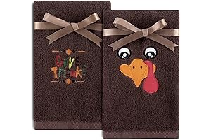 Quera Thanksgiving Hand Towels-Embroidered Turkey Fall Hand Towels 2 Pack
