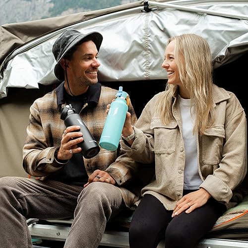 Miniatura 5 de Super Sparrow Botella de agua aislada con pajilla, de 17 onzas, 25 onzas, 32 onzas, termo reutilizable a prueba de fugas, botella de agua para