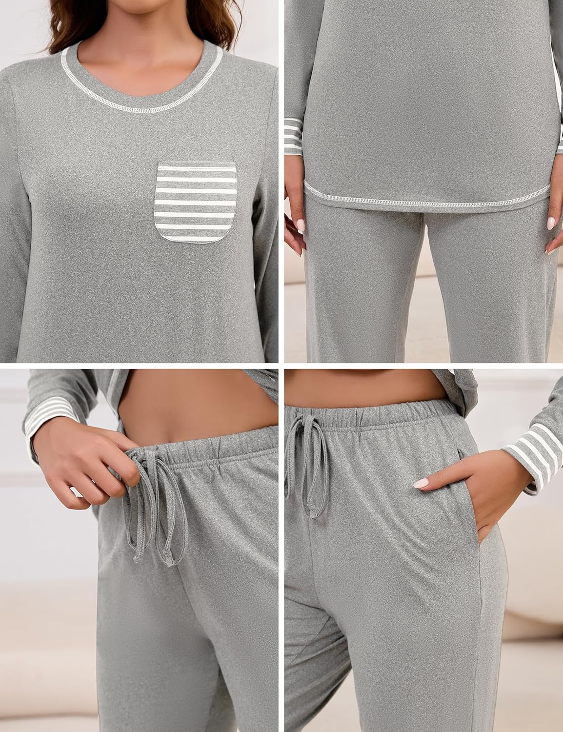 Matching Pajamas for Couples Long Sleeve Pajama Set for Men and Women 2 Piece Cozy Loungewear Set S-XXL - Image 7