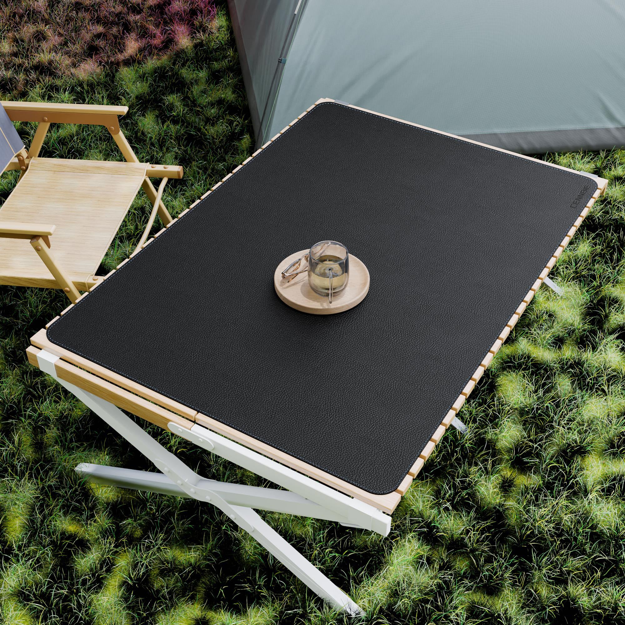 CENNBIE Tappetino da Scrivania in Pelle 100x70cm, Tappetino per Mouse XXL Impermeabile e Antiscivolo, Sottomano per Ufficio e Casa (Nero)