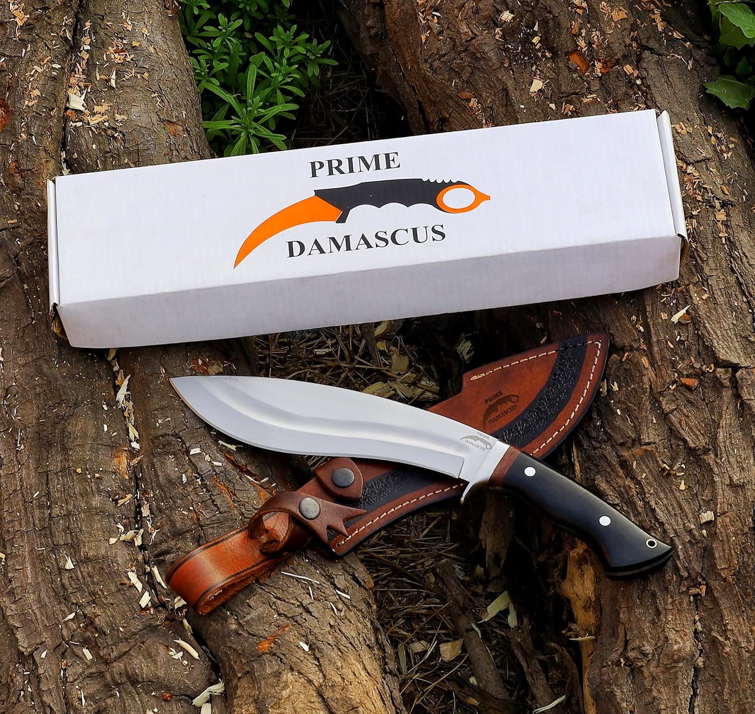 Kukri Machete Knife with Sheath Full Tang- Fixed Blade Cool Tool for Bushcraft and Camping- Best Handmade Gift for Men
