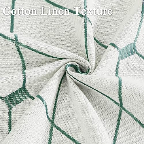 Miniatura 6 de Cortinas bordadas de 84 pulgadas de largo, juego de 2 paneles para sala de estar, dormitorio, cortinas texturizadas de lino de algodón con textura