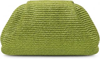 Straw Clutch Purse for Women,Woven Clutch Bags,Pleated Fashion Beach bag | Clutch Purse for Summer Beach Holiday