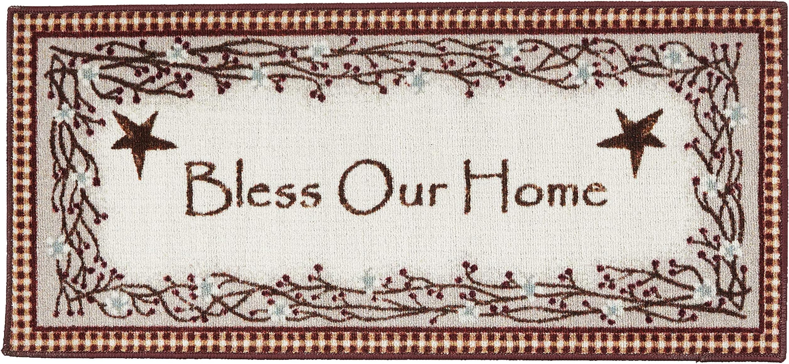 Brumlow Mills Berry Blossoms Blessing Kitchen Rug, Deep Red, 20" X 44"