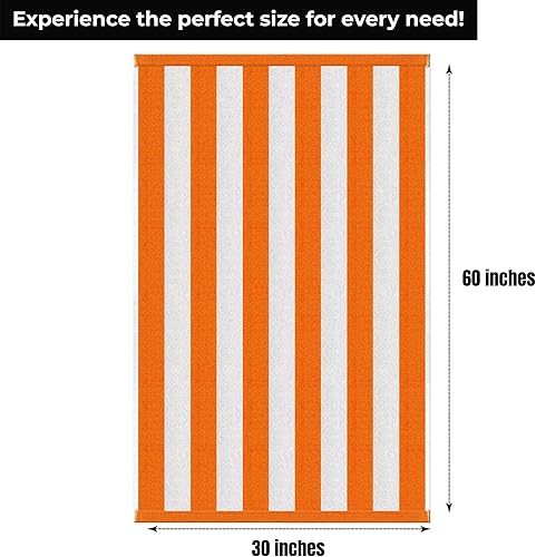 Miniatura 6 de Cabana Stripe - Toallas de playa grandes (29.9 x 59.8 in), 100% algodón hilado en anillo, toallas de piscina de secado rápido y altamente