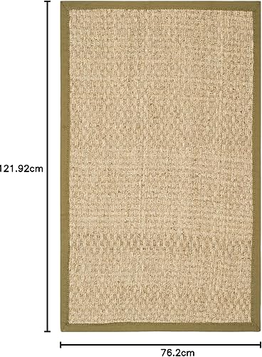 Vista 361 de SAFAVIEH Natural Fiber NF114A - Alfombra de hierba marina, tejido de canasta, con borde, para zonas de alto tráfico, sala de estar, dormitorio, 2