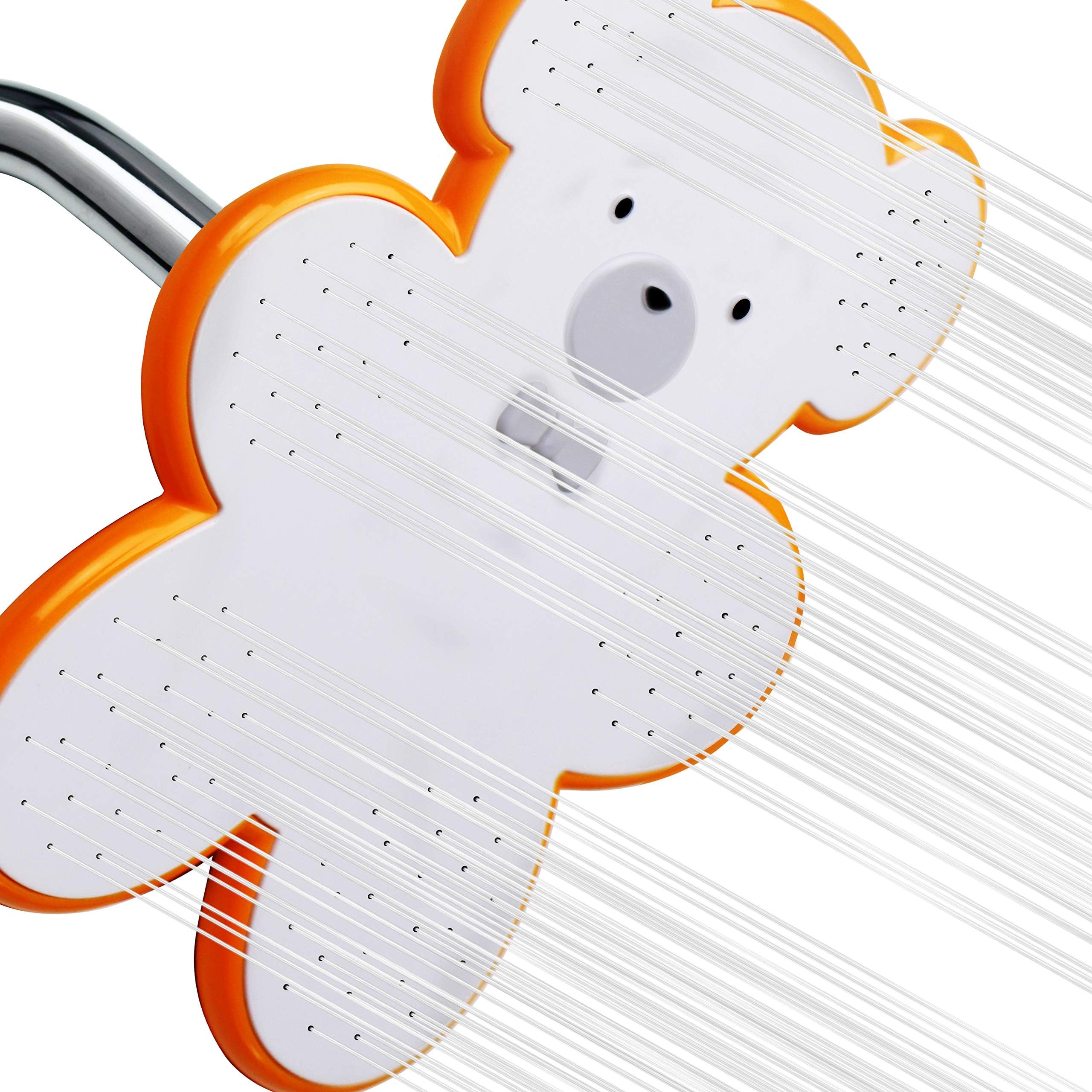 YOO.MEE Cartoon Bear Fixed Shower Heads - Comfortable Spray Care- for Kids Funny Shower- for Child Sweet Showering- Soft Water for Baby Shower Cleaning - Happy Showering Experience w/Cute White Bear