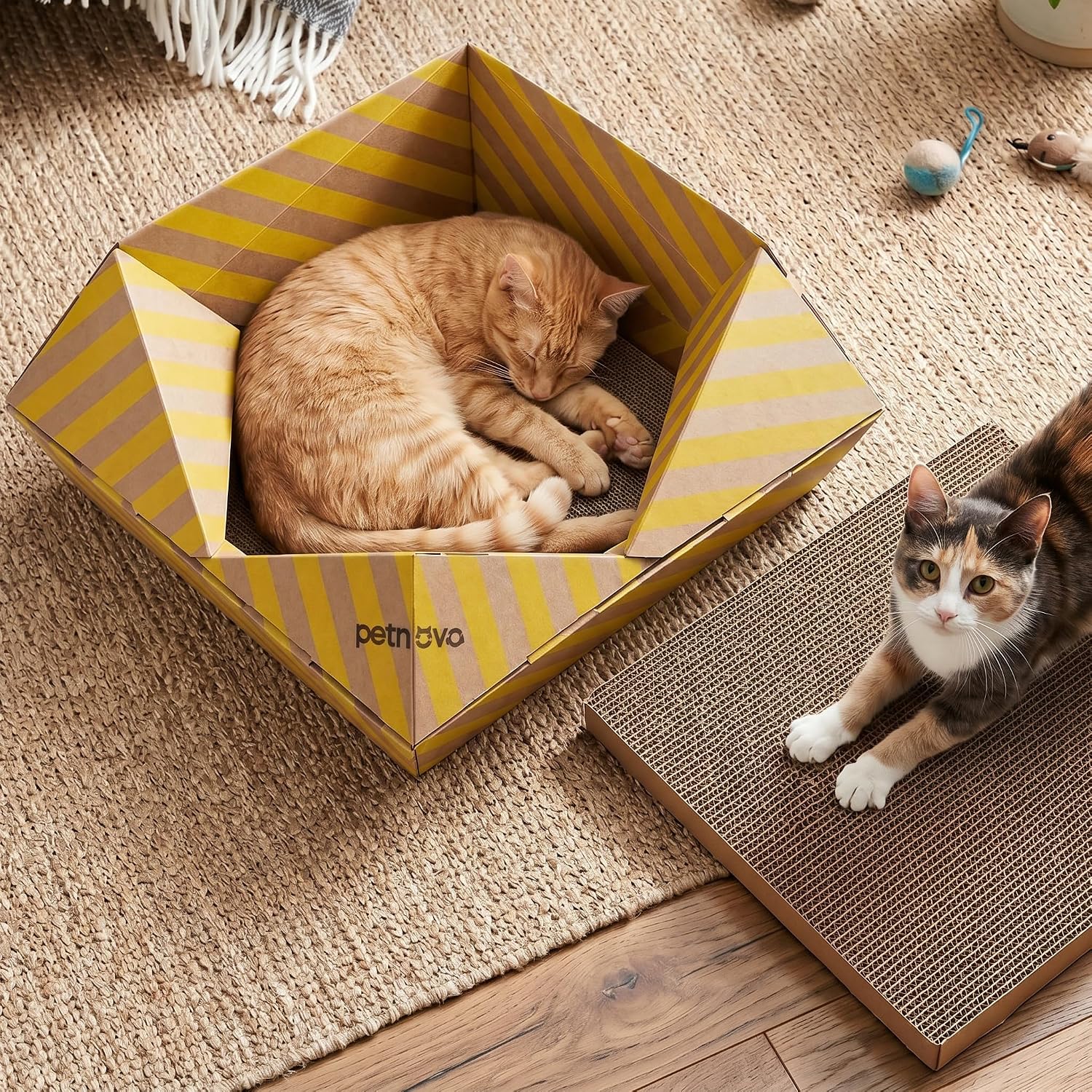 Petnovo Cat Scratcher Bed, Foldable Collapsible Design, Outdoor Cat Bed