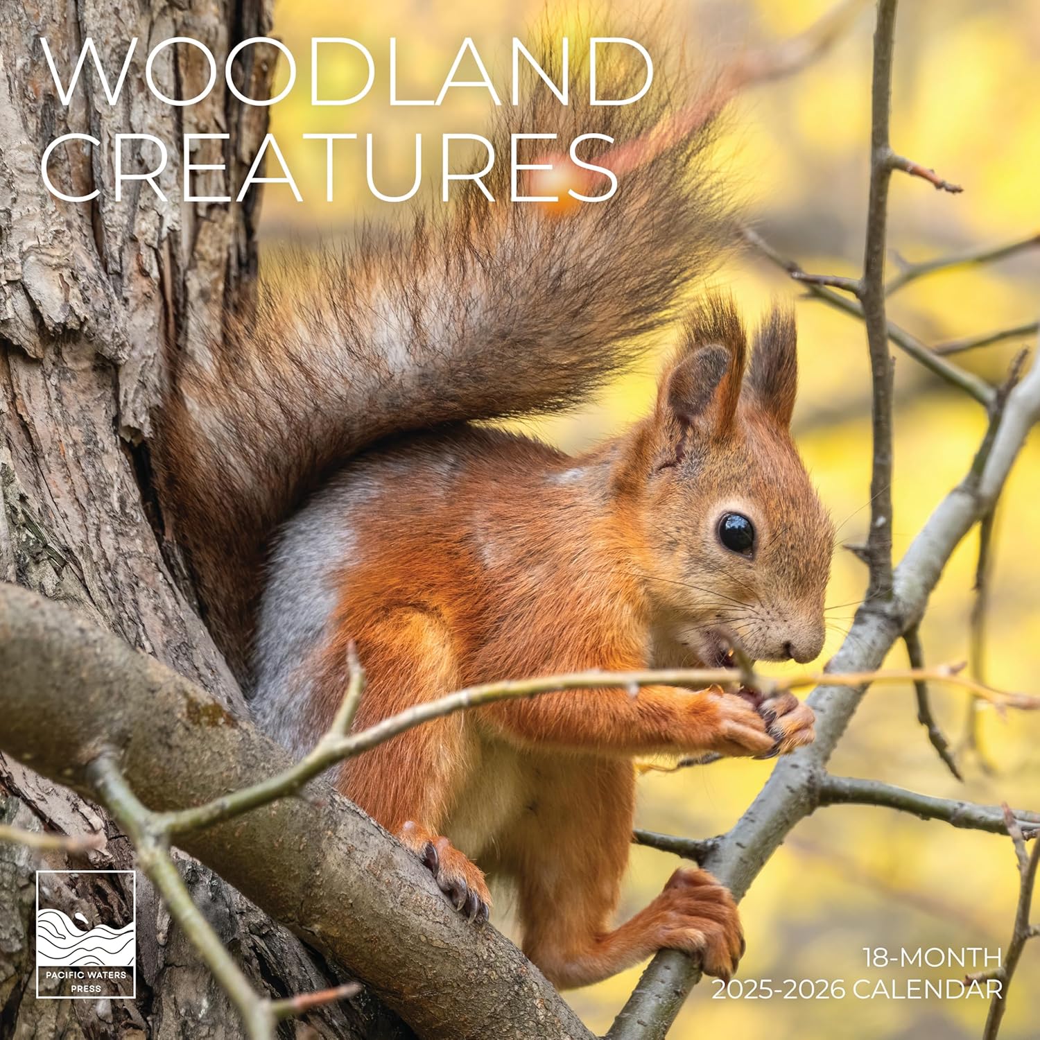 July 2025- December 2026 Woodland Creatures Wall Calendar 18 Month | 12" x 24" Open | Giftable Nature Calendar 2026 | Thick & Sturdy Paper for Organizing & Planning | Pacific Waters Press (Woodland Creatures)