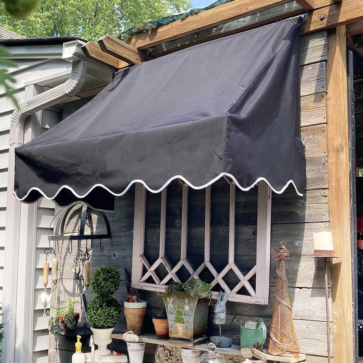Gеt Chеар Prісе ALEKO WAW6X2BLACK81 Window Canopy Decorator Awning - 6 x 2 Feet - Black