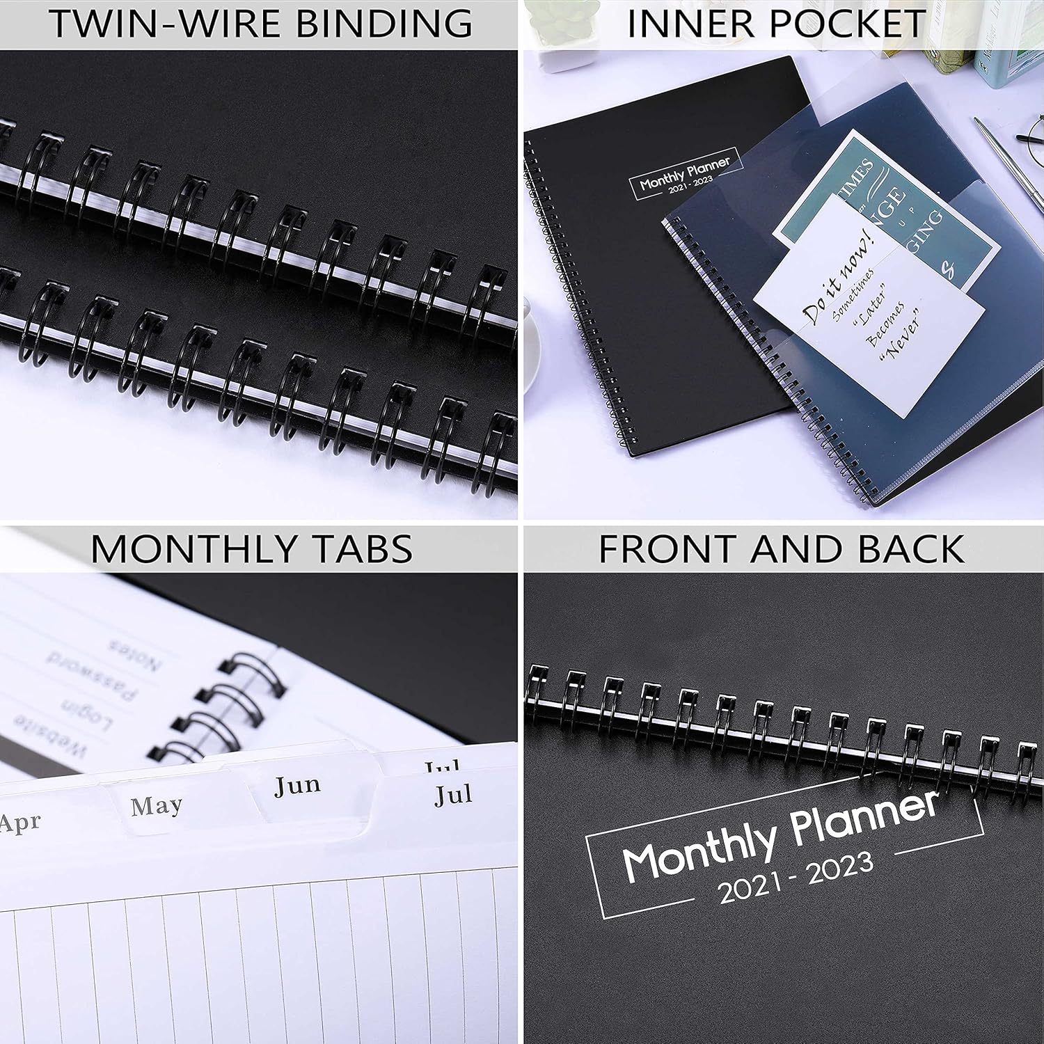 2021-2023 Monthly Planner - 24 months Planner 2021-2023, July 2021- June 2023, Monthly Planner 2021-2023, 9.2'' x 11.4'' , Planner with Inner Pocket, 24 Month Tabs, Inner Pocket : Office Products
