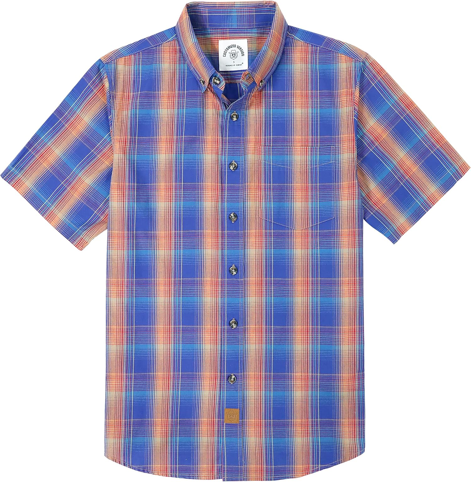 Dubinik® Mens Short Sleeve Button Down Shirts Soft Breathable Summer Vintage Regular Fit Lightweight Men's Casual Shirt