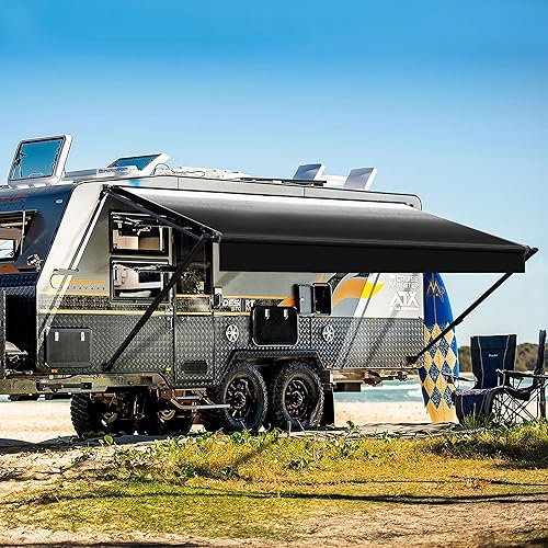 YESCAMP Kit Completo de Toldo Manual Retráctil para RV, Toldo Retráctil para Cámper para RV o Remolques, Toldo Enrollable para RV para Cámper