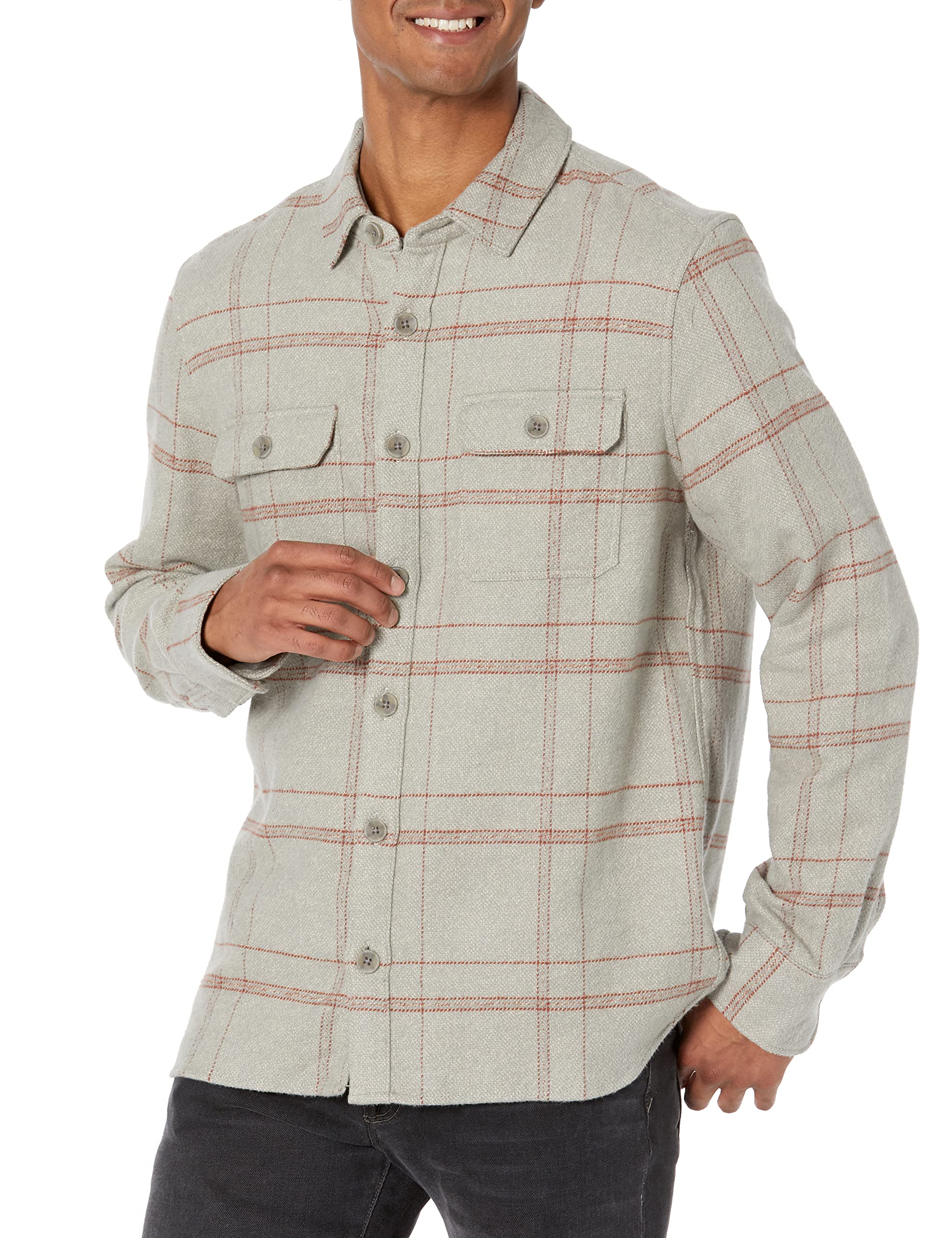 PAIGE Men's Wilbur Plaid Overshirt - Sustainable Cotton Flannel Shirt Jacket