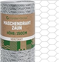 GardenGloss Chicken Wire Mesh 150 cm Height - Galvanised Hexagonal Wire Mesh with Wide Meshes 25 mm x 45 mm - Rabbit Wire for Chicks and Small Animals - 150 cm High 25 m Long