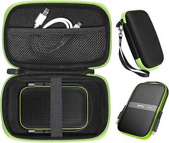 Case for SP Silicon Power Silicon Power Black Rugged Portable External Hard Drive Armor A60 1TB, 2TB, 4TB, 5TB Black+Green