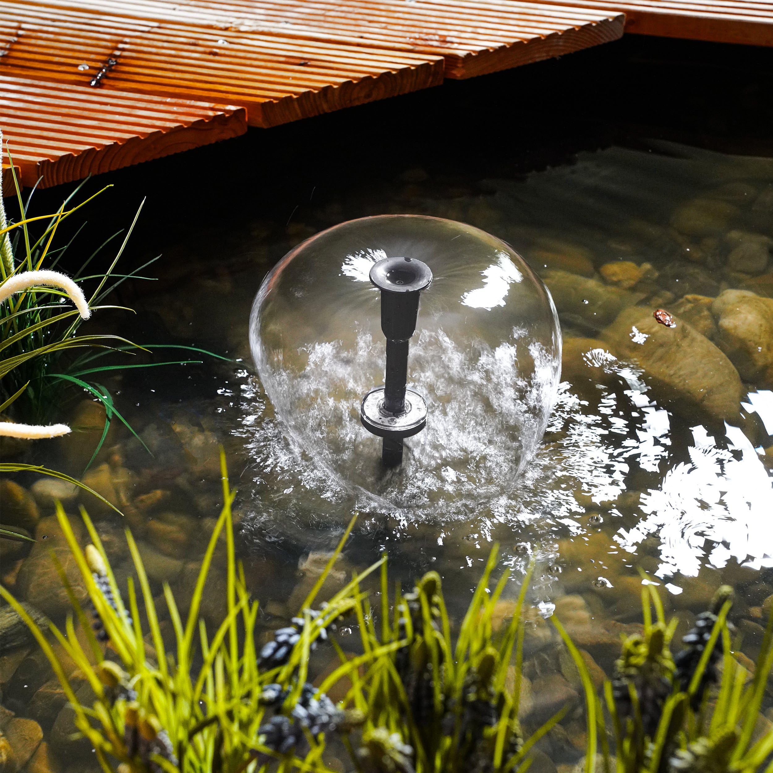 Esotec 101936 Kit de pompe et solaire à LED pour bassin avec 8 400 LED, batterie LiFePo4, piquet de terre, panneau solaire 8 W, fontaine de jardin