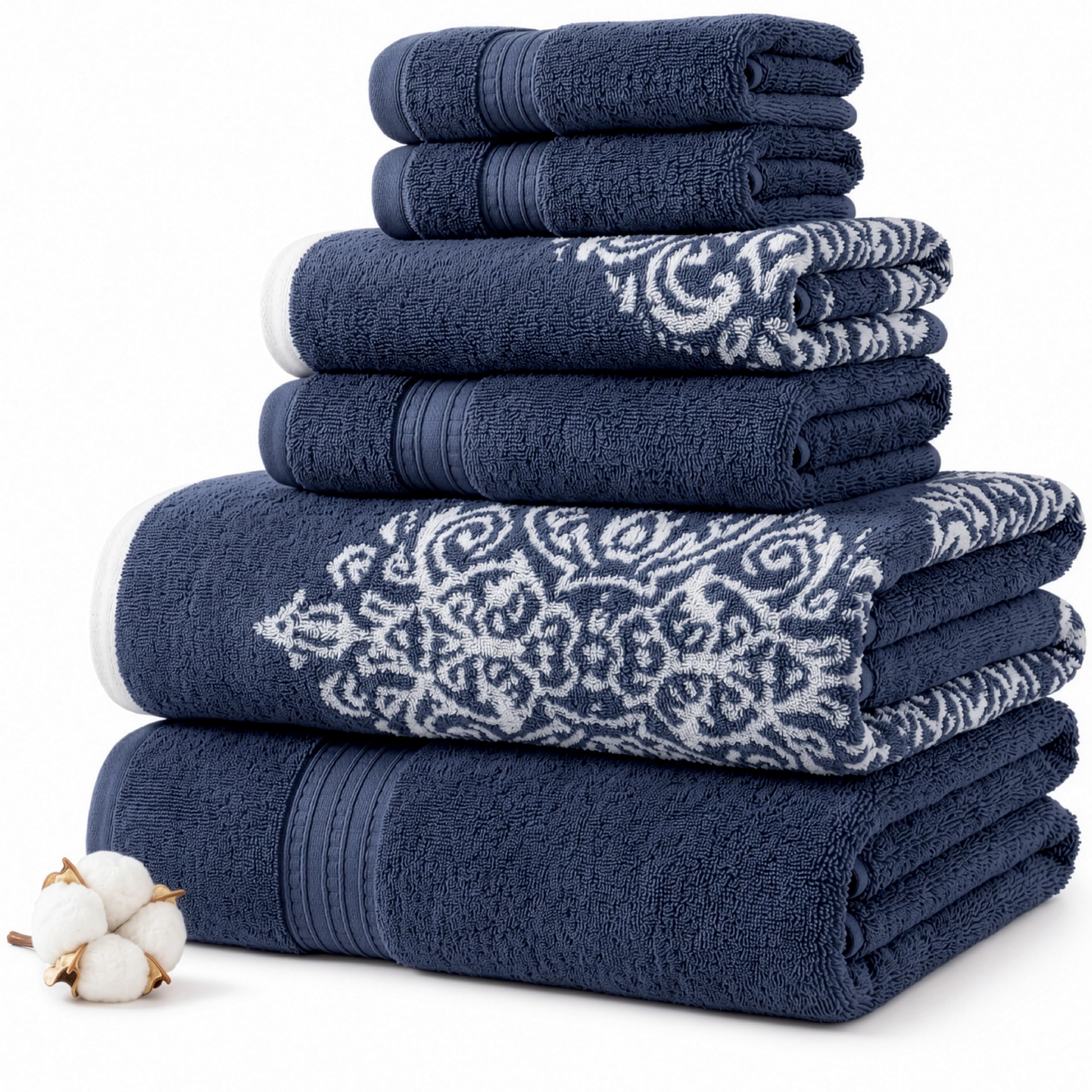 Amazon.com: Modern Threads 6 Piece Reversible Yarn Dyed Jacquard