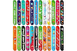 Marsui Slap Bracelets Party Favors Bulk, 48 Pcs Science Themed