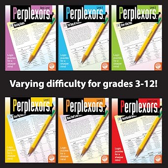 MindWare Perplexors Level D Advanced Logic Puzzle Book for Kids and Adults, Grades 7 and Up