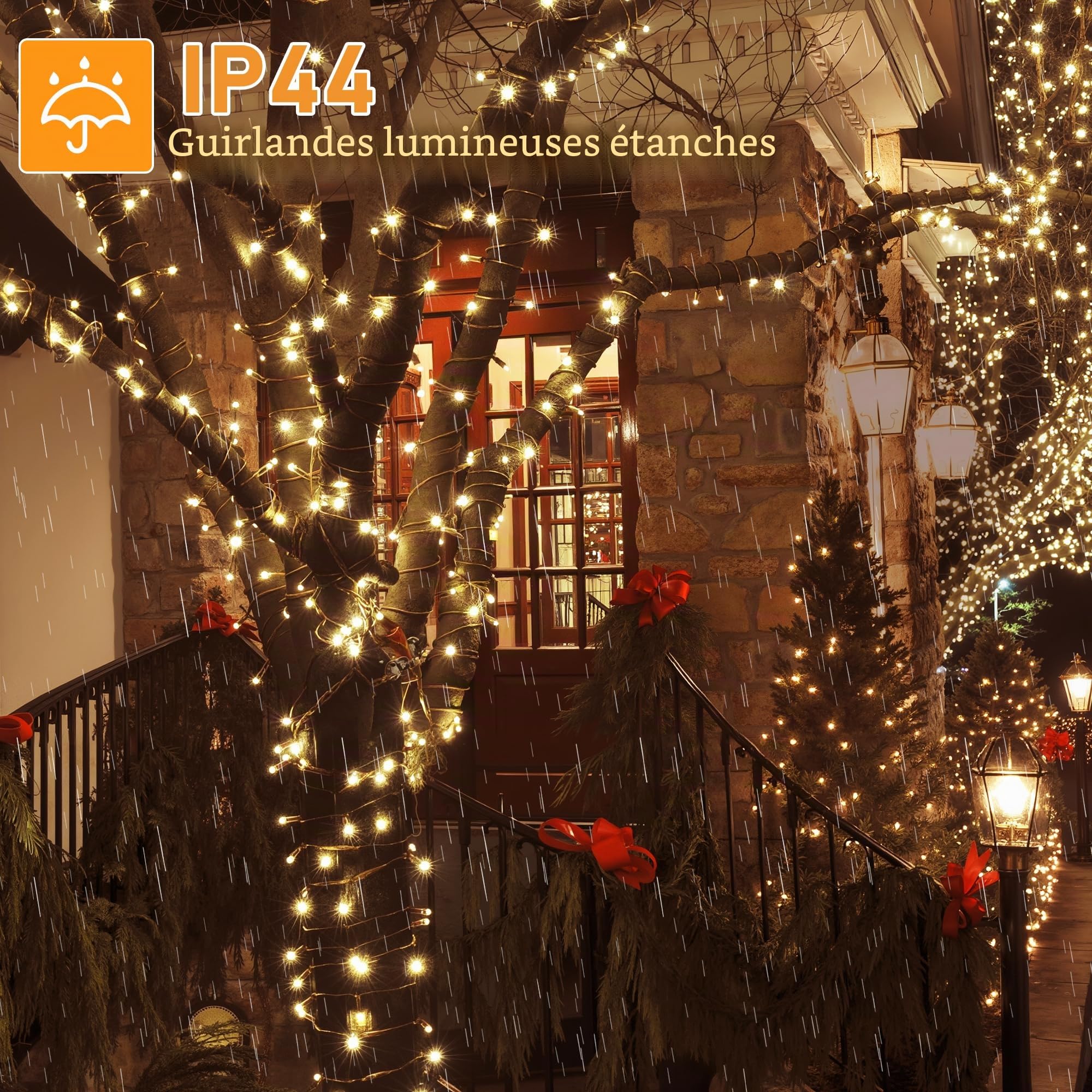 HeiPard Guirlande Lumineuse Exterieure Intérieur 80M 800 LEDs, 8 Modes de Lumière, Étanche Led Lumière pour Le Patio, Le jardin, L'arbre, La Maison, La Décoration D'arbre