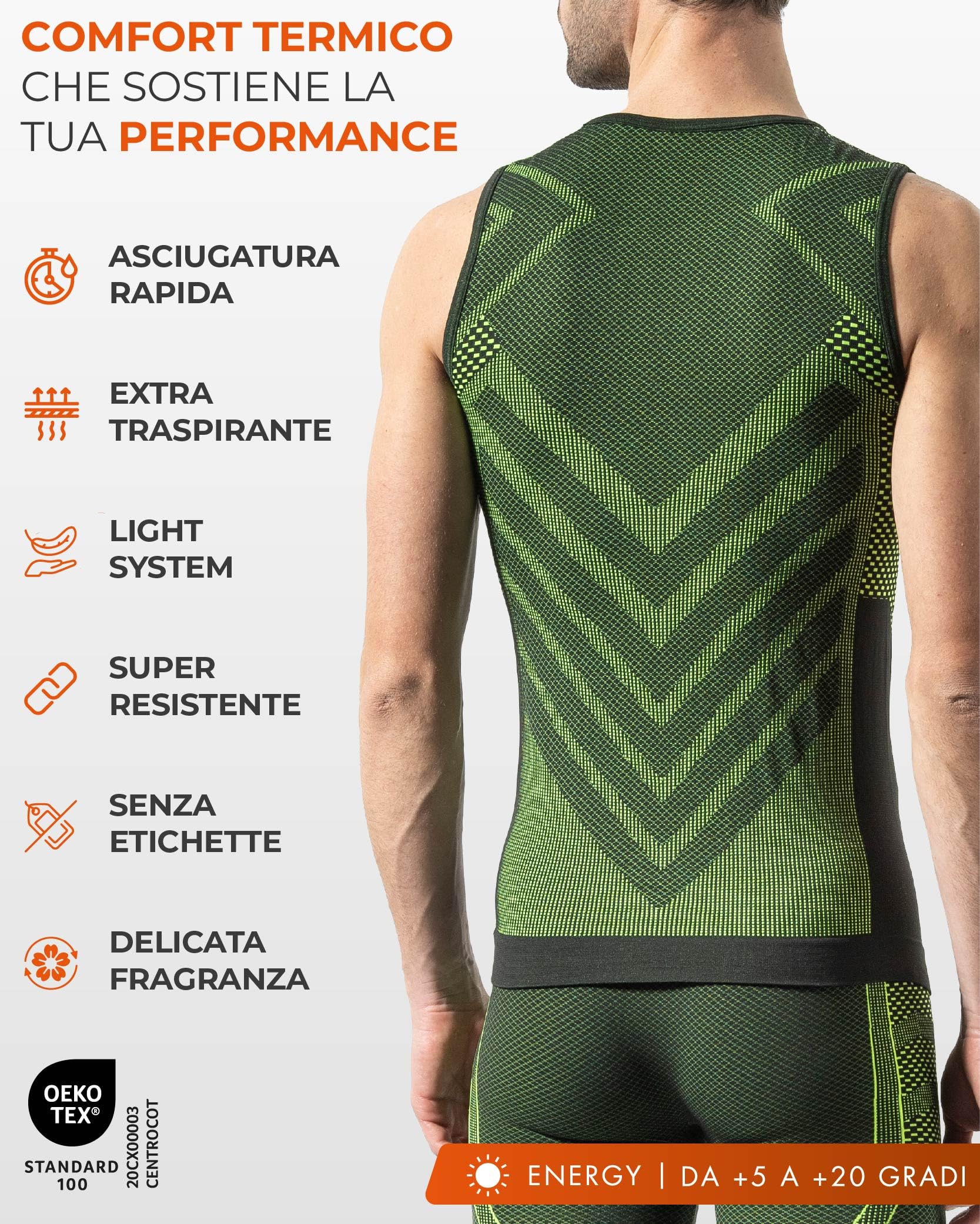 Risalti Men's Thermal Vest Energy Sleeveless – Breathable Technical Sweater, Seamless Thermal Underwear - 3