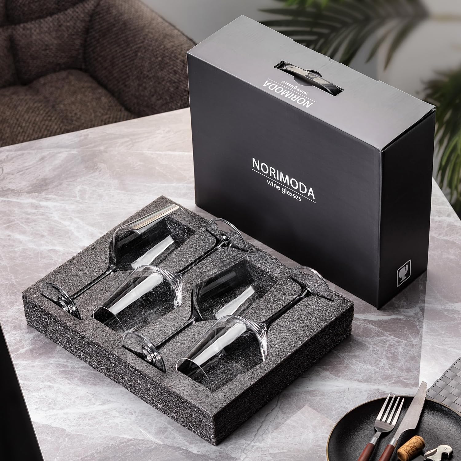 White Wine Glasses Set of 4, 14oz Lead-free Glassware With stem, Gift for Wine Lovers - Image 7