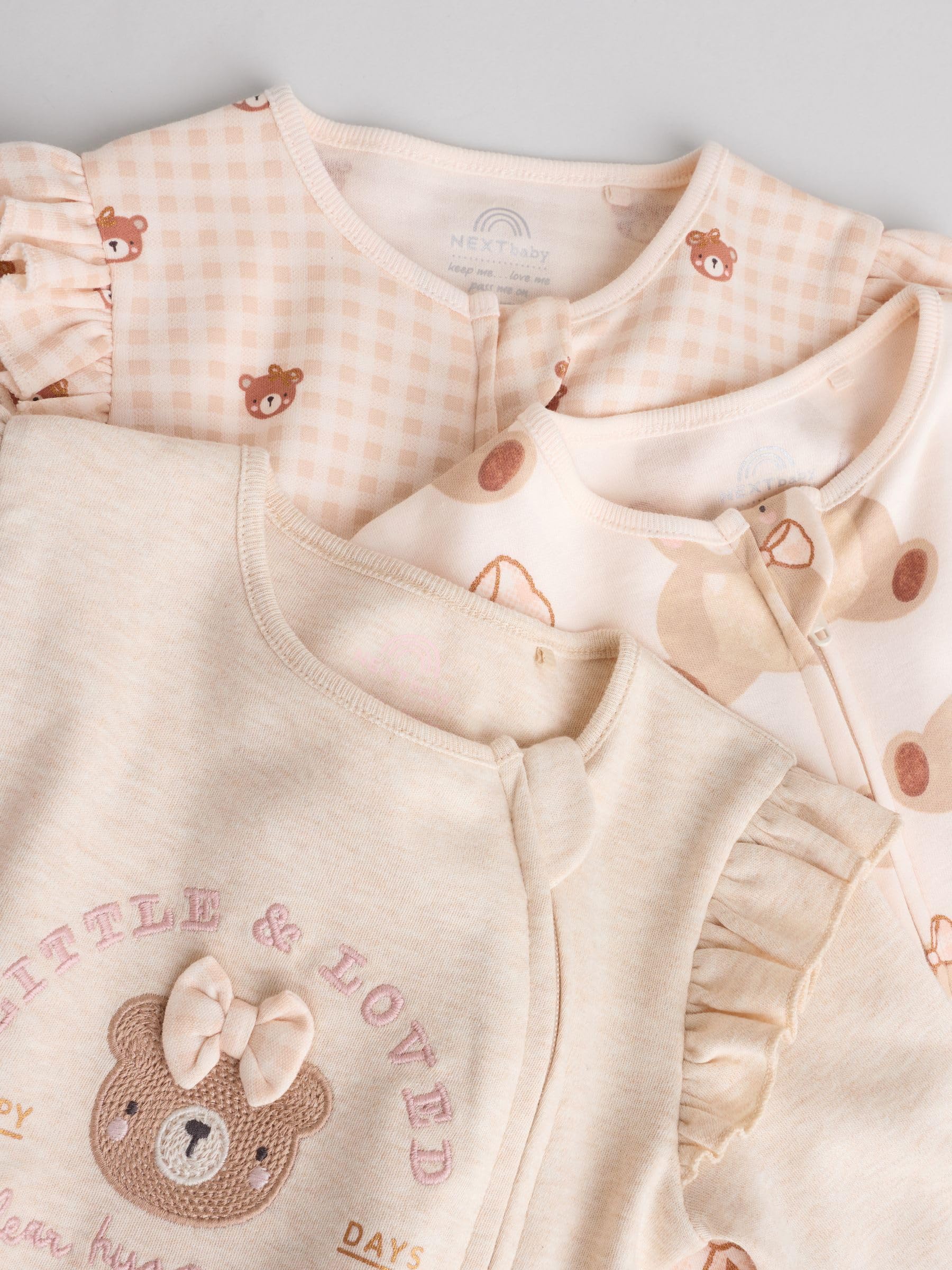 NEXT Bébé Fille Dors-Bien à Zip Double Sens bébé, Lot de 3