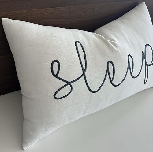 Miniatura 3 de EURASIA DECOR Sleep Sentiment - Funda de almohada bordada (30cm x 50cm).