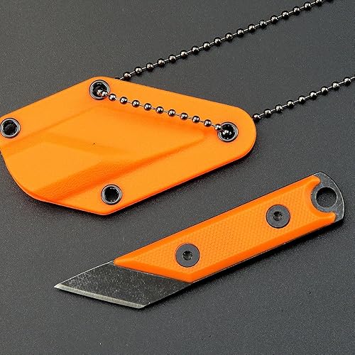 C1146 Cuchillo de hoja fija, hoja 440C G10 mango EDC cuchillo de herramienta para exteriores, camping, senderismo, pesca con funda kydex (naranja)