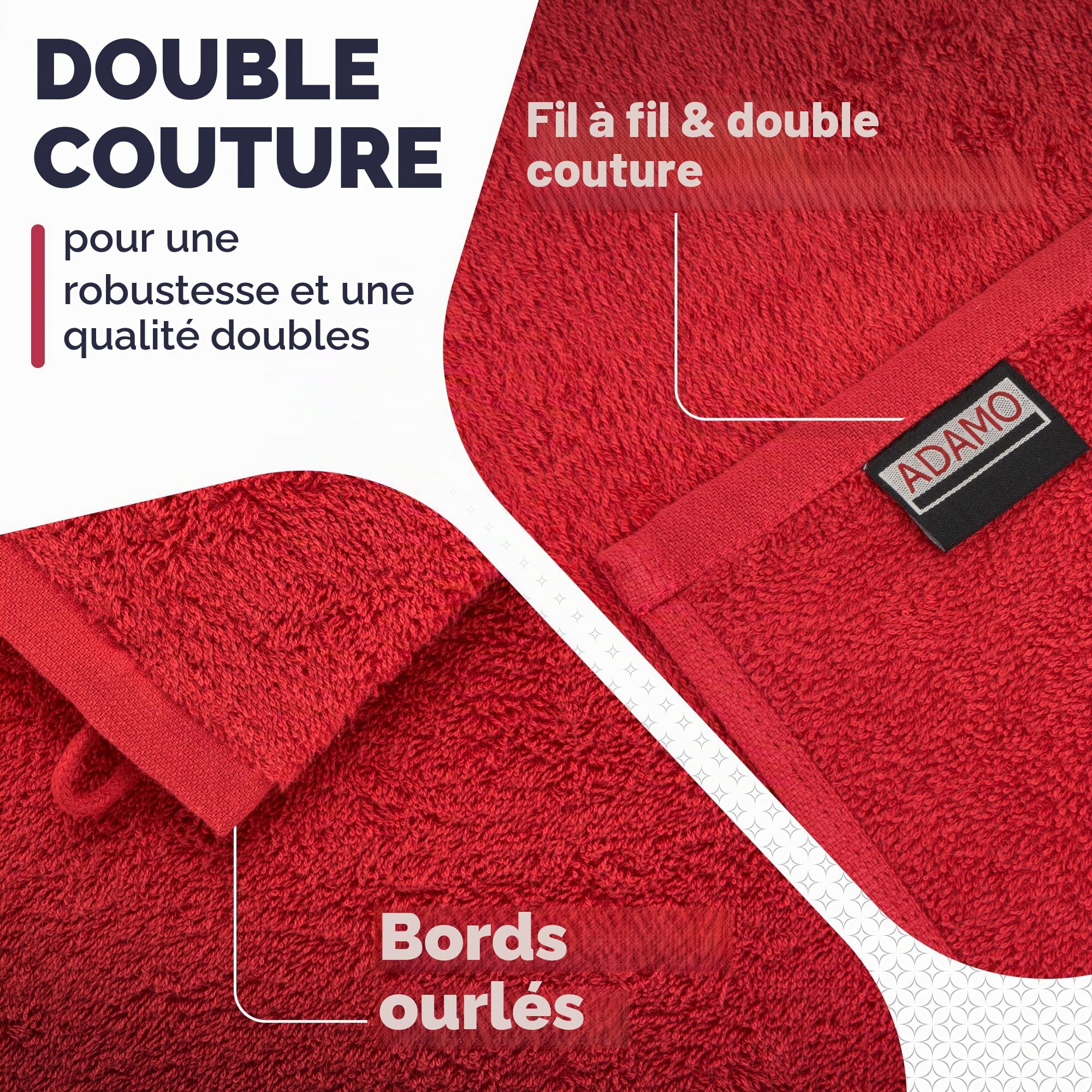Serviette XXL | Bain | Sauna | Plage | Grande Taille 100x220cm et 155x220cm avec Ouvre-Bouteille | Rouge