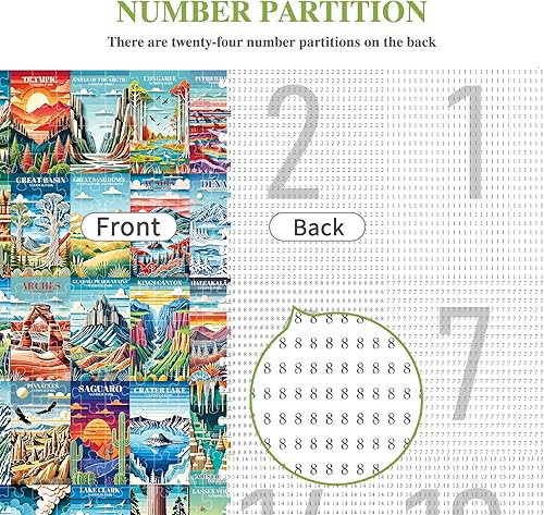 Miniatura 3 de ALL4JIG Rompecabezas de 1000 piezas con diseño de recortes de papel del Parque Nacional para adultos y niños, regalo de Papá Noel secreto, regalo de