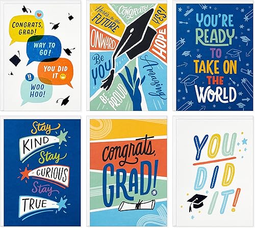 Miniatura 2 de Hallmark Graduation Cards Assortment, Here's to the Future (36 Cards and Envelopes, 6 Designs) & Graduation Cards Assortment, Congratulations Grad