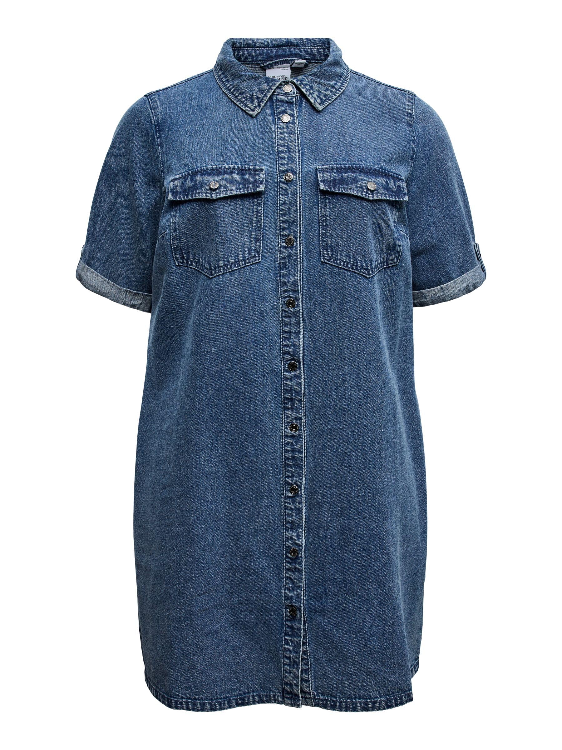 VERO Moda Damen Vero Moda Female Jeanskleid Vmcjennie Kurzes Kleid Vero Moda Female Jeanskleid VMCJENNIE Kurzes Kleid (1er Pack)
