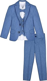 Lilax Boys Formal Suit 5 Piece Outfit Dresswear Suit Set - Buy now