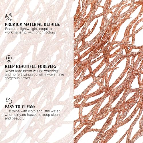 Miniatura 5 de Jutom 30 piezas de palillos de árbol de Navidad con purpurina de 13.7 x 2.7 pulgadas, ramas de relleno de árbol de Navidad, ramas de árbol de