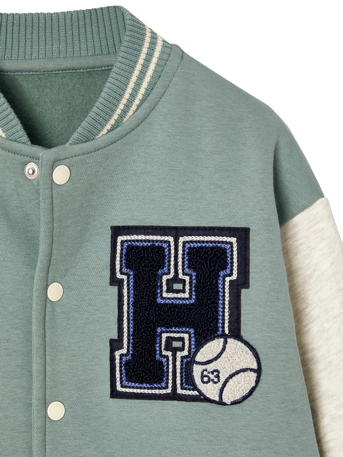 Vertbaudet College-Sweatjacke mit Aufnäher Jungen