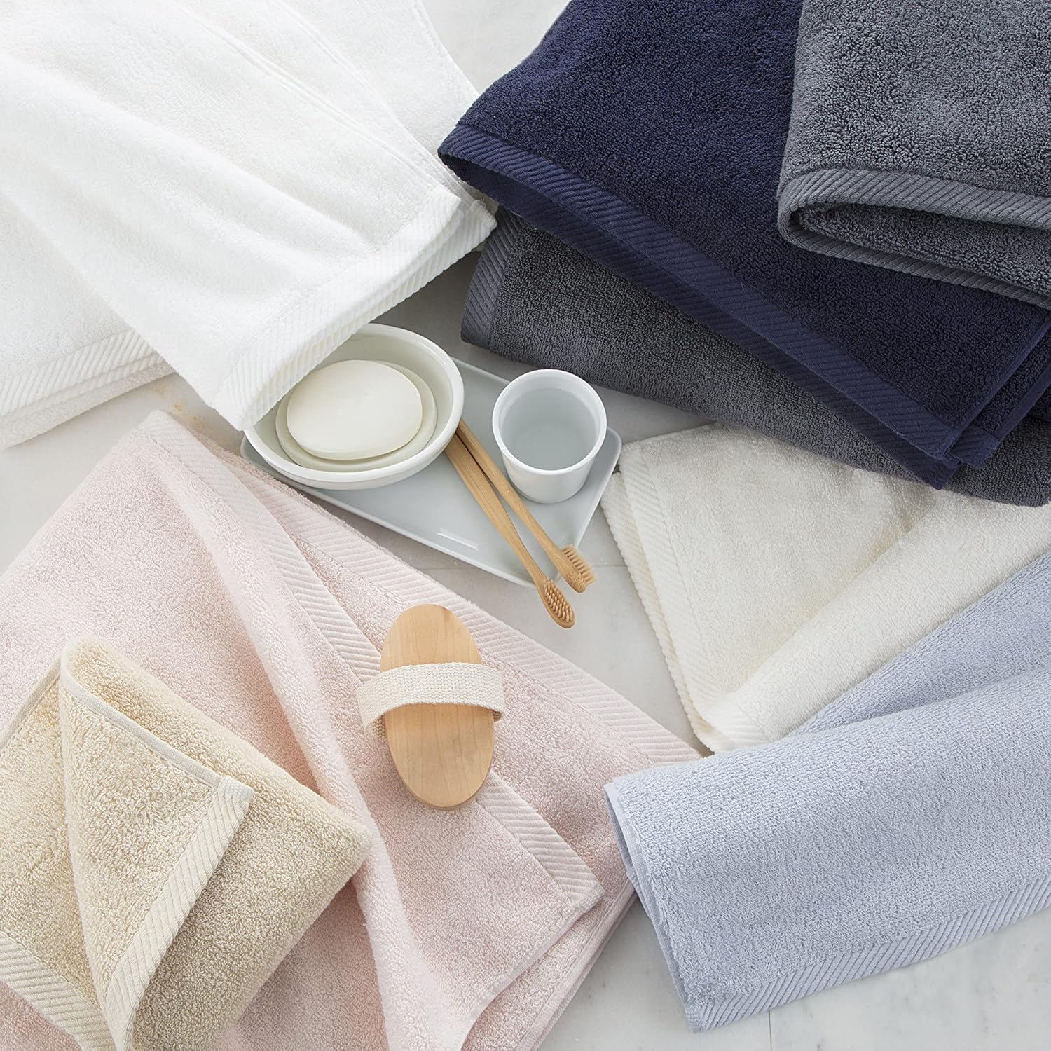 Solid Quick Dry Premium Cotton Blend Bath Towel Colors Vary-White, 2 Piece Set, 2