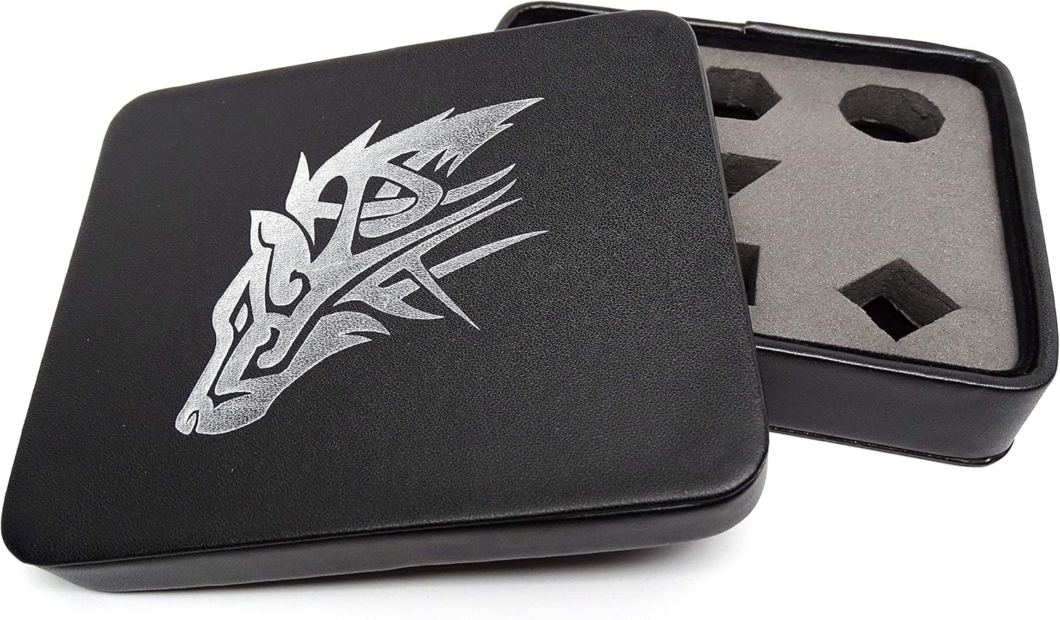 Dice Display and Storage Case - Wolf Design - Perfect for Metal, Stone, Plastic, or Wood Dice