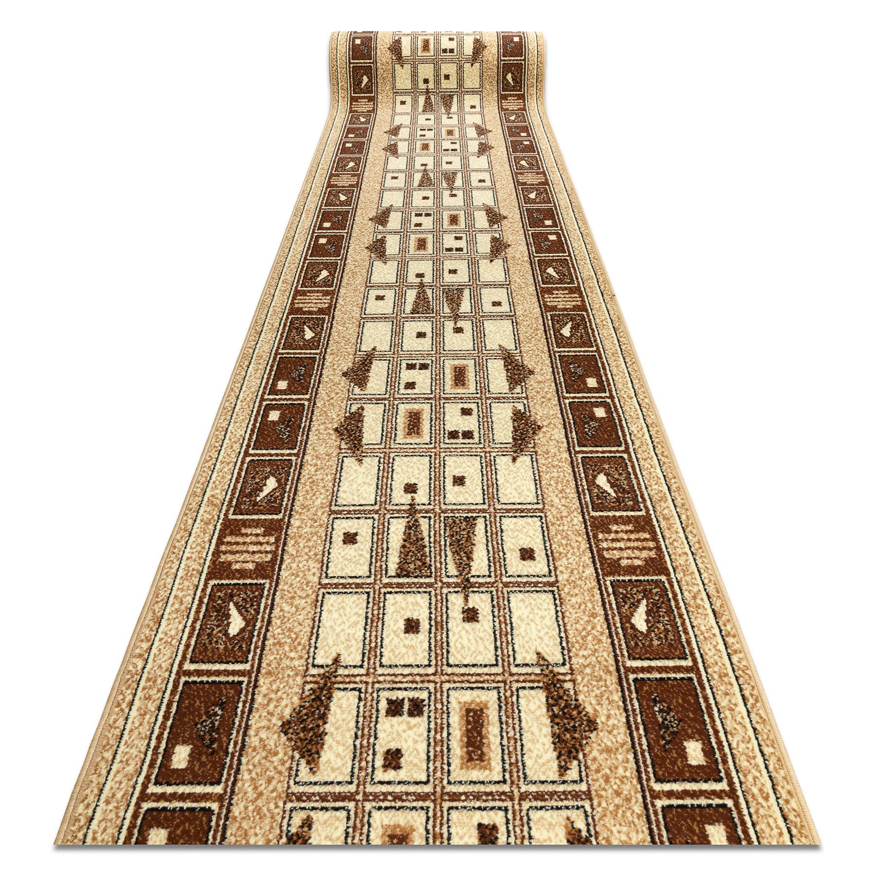 Tapis de couloir beige 80x850 cm pour entrée et hall dzeta