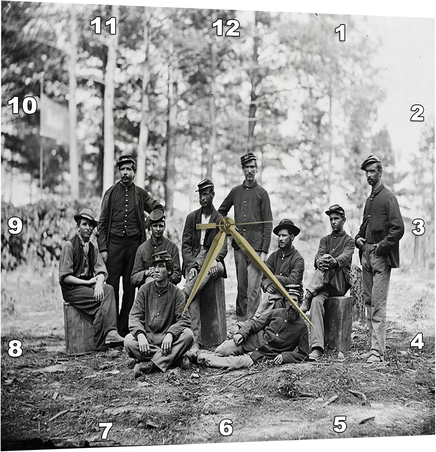 3dRose Print of Civil War Soldiers Picture - Wall Clock, 13 by 13-Inch (DPP_204923_2)